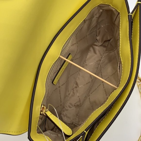 Michael Kors Carmen Medium Convertible Shoulder Bag Crossbody SUNSHINE Leather - Picture 10 of 16